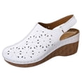 thumbnail image 4 of Rokment Women's Platform Wedges Clogs Slingback Dressy Sandals 2026 Summer Fashion Casual Flower Hollow out Closed Toe Orthopedic Chunky High Heels Beach Dress Sandals for Ladies White Size 9.5, 4 of 5