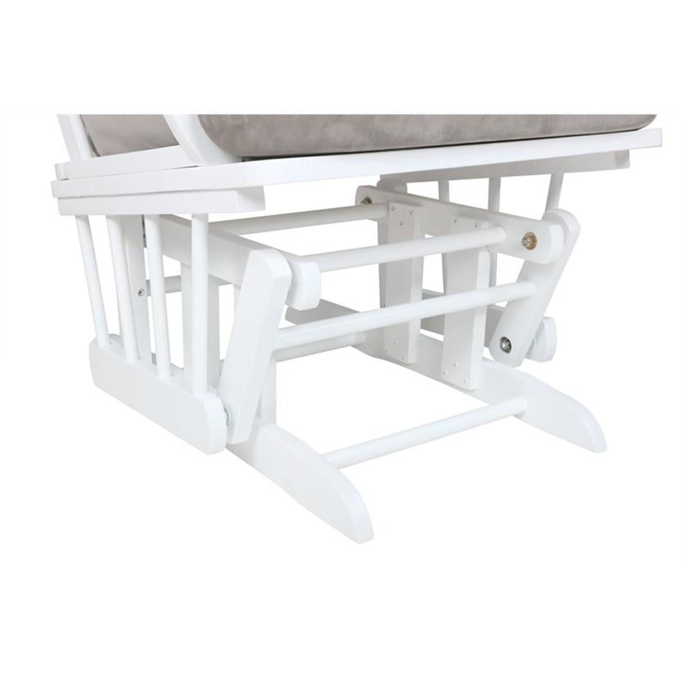 AFG Baby Furniture Kids Modern Comfort Solid Wood Glider Rocking Chair with Ottoman, White