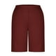 thumbnail image 5 of Pantalones de dormir de cinco cuartos informales finos de color liso para mujer, 5 of 7