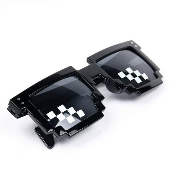 Magik Thug Life Glasses Sunglasses MLG Shades Eyewear 8 Bit Pixel Unisex Meme Cool Mosaic Glasses Party Glasses (Black, Square)