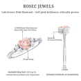 thumbnail image 6 of Rosec Jewels IGI Certified Lab Grown Pink Diamond Heart Engagement Ring (1 Carat, VS1 Grade) - Pink White Diamond Ring - Gift for Women, 925 Sterling Silver, US 4.00, 6 of 9