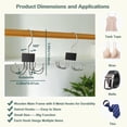 thumbnail image 3 of 4 Pack Tank Top Hanger,Bra Hanger for Closet Organizer,Wooden Bra Storage Organizer with 8 Rotatable Metal Hooks for Space Saving,Foldable Bras Holder for Belts,Tank Tops,Ties(Black), 3 of 4