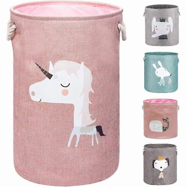 Large 55 cm foldable laundry basket, storage baskets for children, clothes, bedroom decoration. Beautiful waterproof animal laundry baskets.