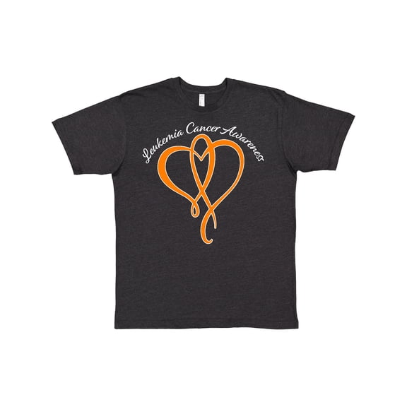 Inktastic Leukemia Awareness with Orange Ribbon Heart T-Shirt