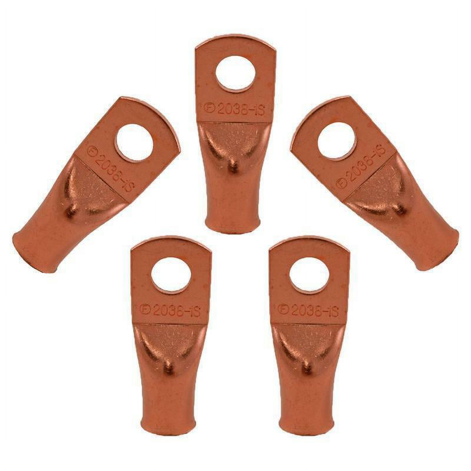 10 1/0 Gauge 5/16" Battery Cable Ends Lugs Copper Ring Terminals Wire Connector