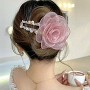 Travelwant Ladies Handmade Flannel Elegant Rose Hairpin Hair Clips Bridesmaid Head Piece Bridal Flower Hiar Clip Valentine's Day