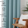 thumbnail image 3 of MKHILL Aether Aqua Rod Pocket Blackout Curtains 2 Panels, 63 Inch Long Thermal Insulated Light Blocking Window Drapes, Each 40" W x 63" L, Aqua, 3 of 8
