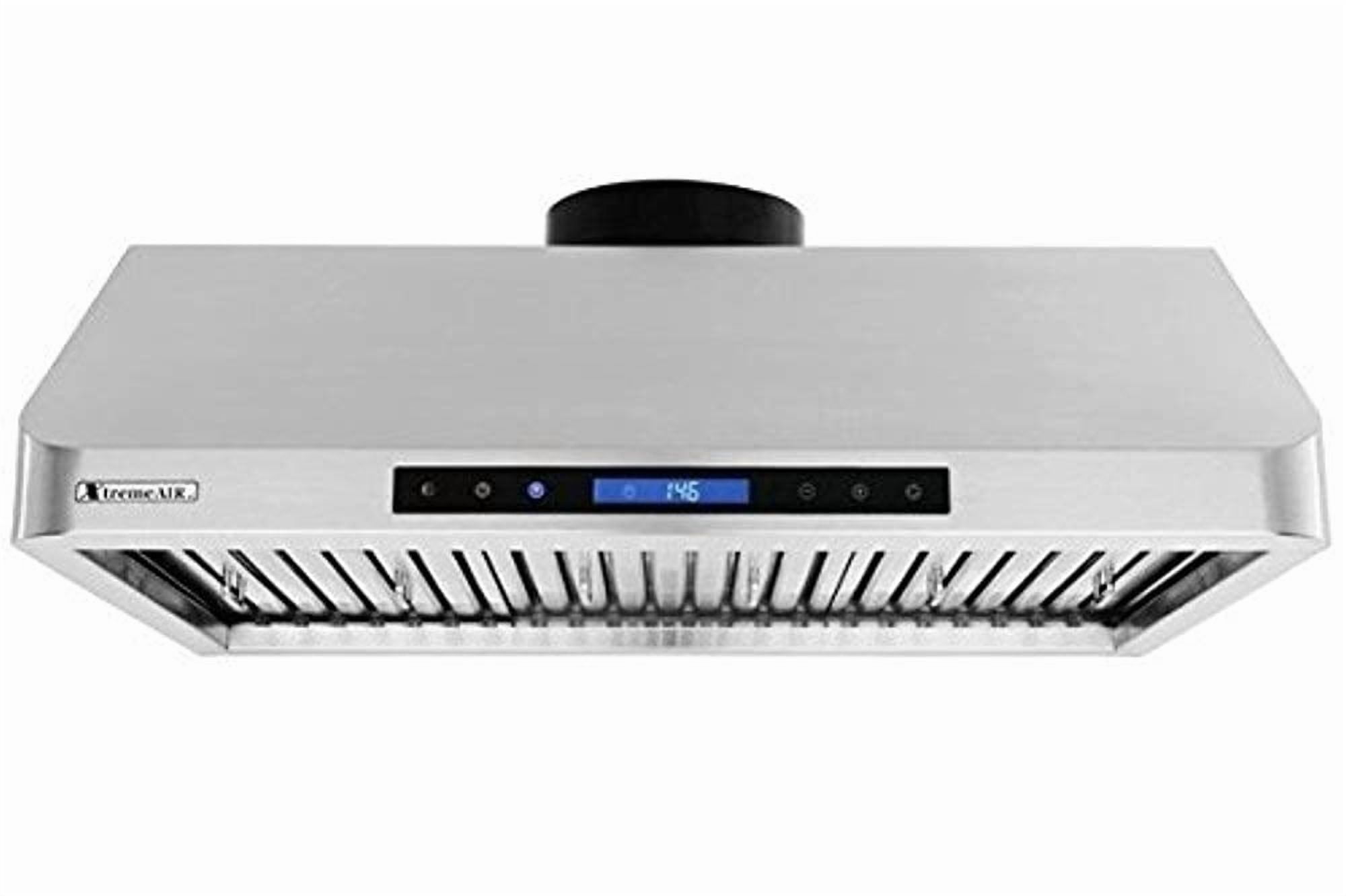 XtremeAir PX10-U36, 36", LED Lights, Baffle Filter W/Grease Drain Tunnel, 1.0mm Non-Magnetic Stainless Steel, Under Cabinet Mount Range Hood