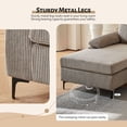thumbnail image 5 of XIZZI 100" Modular Sectional Sofa Couch, L Shaped 3-Seat Comfy Corduroy Sofas with Reversible Chaise, Modern Convertible Lounge Couches for Living Room Office Apartment-Camel, 5 of 11