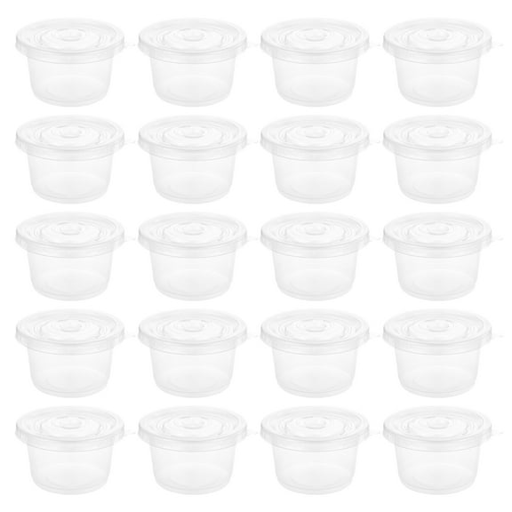 Masteelf 100Pcs Disposable Plastic Soup Cups Portable Porridge Cups for Storage