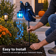 thumbnail image 6 of Diceymbol 2D Halloween Blue LED Glowing Ghost Light Strip with Skull Lantern, 9.84 in Spooky Courtyard Garden Porch Outdoor Decorations, 6 of 10