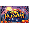 thumbnail image 1 of Pumpkin Design Halloween Banner Decorative Ghost Design Fall Theme for Party Decoration Halloween Decor Spooky Event Indoor Celebration, 1 of 5