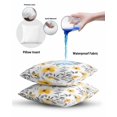 thumbnail image 6 of Waterproof Outdoor Throw Pillows with Inserts 12"x20" Set of 2, Yellow Floral Spring Soft Decorative Pillowcases for Couch Bedroom, Elegant Summer Botanical Gray Pillow Covers for Sofa Living Room, 6 of 8