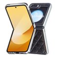 thumbnail image 4 of for Samsung Galaxy Z Flip 6 Case Glitter with Plating Bumper Frame, Bling PU Leather + Hard PC Anti-Scratch Shockproof Lightweight Slim Case for Samsung Galaxy Z Flip 6 Phone Case, Black, 4 of 10