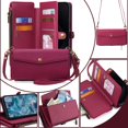 thumbnail image 6 of Compatible with Google Pixel 9 / 9 Pro Crossbody Wallet Case,Flip Folding Kickstand,With Card Slots,Long Strap&Short Strap,Zipper Pocket,Shockproof Heavy Duty PU Leather Phone Case,Red, 6 of 8