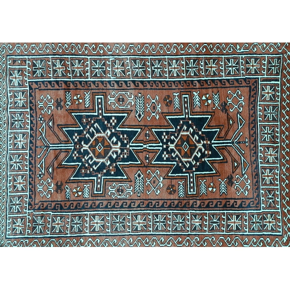 Ahgly Company Indoor Rectangle Persian Light Blue Traditional Area Rugs, 7' x 10'