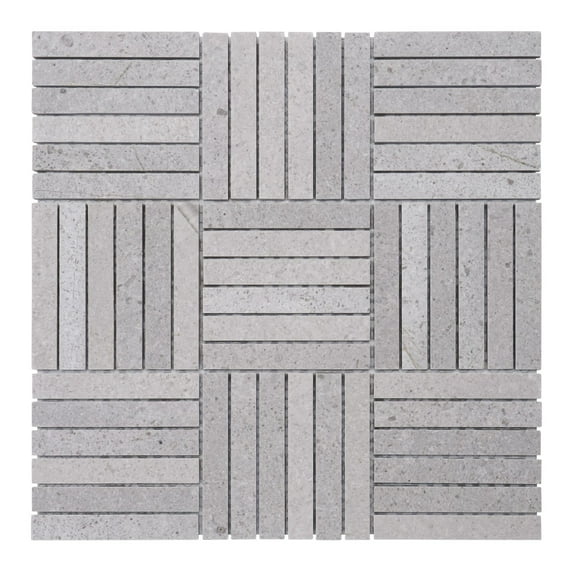 Modket TDH530NS Cinderella Gray Marble Stone Basketweave Parquet Mosaic Tile Kitchen Backsplash