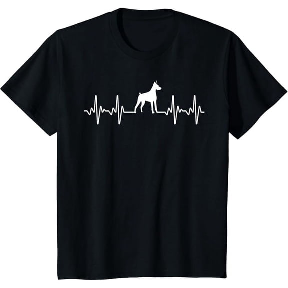 Funny Doberman Heartbeat Design For Men Women Doberman Lover T-Shirt