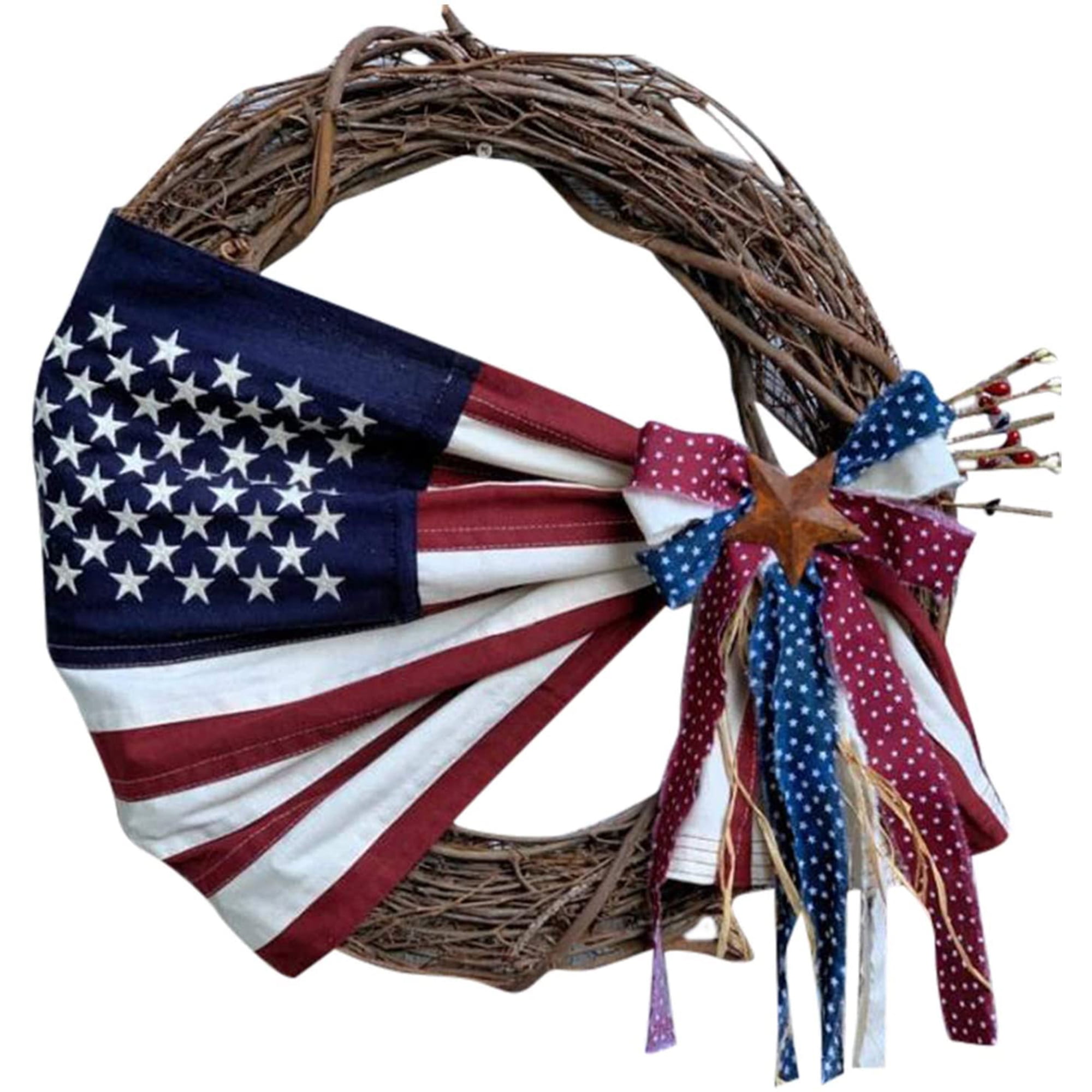 Home Décor Wreaths & Door Hangers Patriotic Grapevine Wreath for Front ...