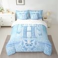 thumbnail image 2 of Manfei Kawaii Bowknot Alphabet H 7pcs Bedding Comforter Set for Female Women Teens,Bling Glitter Splash Queen Bedding Sets Super Cozy,Flying Butterfly Queen Sheet Sets,Dreamy Princess Decor, 2 of 8