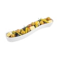 thumbnail image 2 of Restaurantware-Swerve 10 Ounce Olive Plate, 1 Curved Olive Tray - Medium, Chip Resistant, White Porcelain Canoe, Dishwasher Safe, For Snacks, Condiments, Or Appetizers, 2 of 2