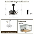 thumbnail image 4 of Bella Depot 18 Inches Octagonal Cage Ceiling Fan with Light and Remote Control, 6-speed Reversible Chandelier, 4 of 8