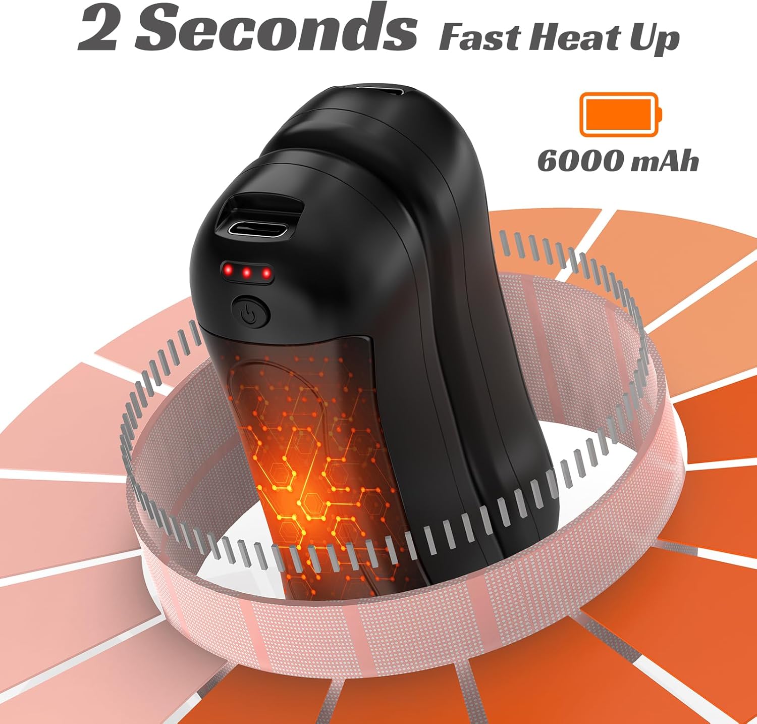 2-Pack AI Hand Warmers Rechargeable,6000mAh Portable Pocket Warmer,20Hrs Long Heating Electric Hand Warmer,Suitable for Outdoor Sports, Camping, for Reno Patients,Gifts Men/Women/Christmas