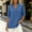 Blue, variant on Women's Summer Shirts Casual Loose V-Neck Fixed Roll Cuff Short Sleeve Solid Color Blouses Lightweight cotton Linen Curved Hem Short Tops for Office Daily Wear