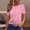 #Pink, variant on DPTALR Women's Summer Slim Fit Casual Fashion Print T-Shirt, Round Neck Short Sleeve Top,Orange,Size XL