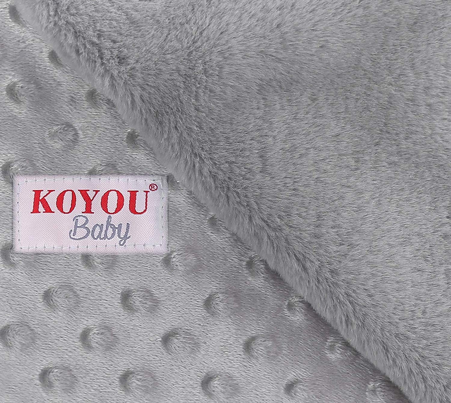 KOYOU BABY - Soft Plush Mink Baby Blanket with Dotted Backing and Silky Trim (30 X 35) - image 3 of 3