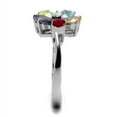 thumbnail image 4 of Luxe Jewelry Designs Women's Stainless Steel Flower Shaped Ring with Multi Color Cubic Zirconia, 4 of 4