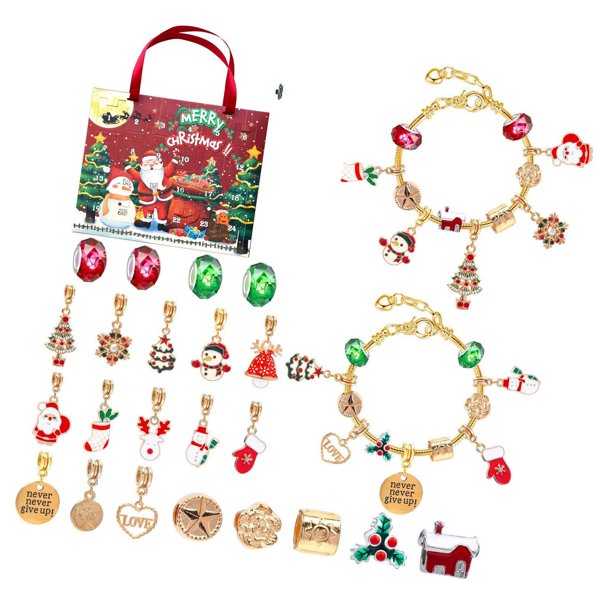 Surtido de pulseras navideñas con abalorios, ligeras y versátiles, regalo de Navidad Estilo J