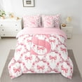 thumbnail image 2 of Castle Fairy Boys Girls Personalized Initial S Twin Bedding Sets 7-Piece,Kawaii Pink Ribbon Bow Bedding Comforter Set Microfiber,Abstract Geometric Plaid Checkered Breathable Sheet Sets, 2 of 8