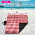 thumbnail image 2 of STP Goods  Foldable Picnic Blanket for Beach, Camping Travel - 4 Colors - 59x53 Red/White/Check, 2 of 4