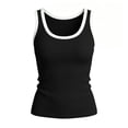 thumbnail image 6 of Jalioing Womens Fashion Tops Casual Basic Ribbed Stretchy Sleeveless Tank Tops Solid Color Summer Trendy Shirts Outfits, 6 of 8