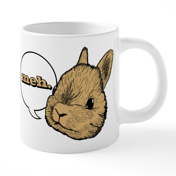 CafePress - Rabbit Meh - 20 Oz White Ceramic Mega Mug
