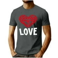 thumbnail image 2 of COSFO Workout Tshirts Shirts for Men Short Sleeve Love Heart Valentine's Day Crew Neck Tops Vacation Relaxed Fit Pullover Mens Graphic Tees, 2 of 5