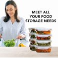 thumbnail image 5 of 16 Pc (Set of 8) 30 Oz Glass Meal Prep Containers with Lids, Airtight Large Glass Food Storage Containers, Reusable Leak Proof BPA Free, Freezer to Oven and Dishwasher Safe, 5 of 6