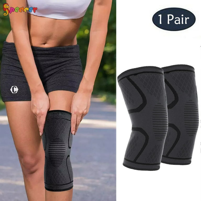 Spencer 2Pcs Knee Brace Compression Sleeve Support Patella Arthritis Pain  Relief, Fitness, Sports, Joint Pain Relief and Injury Recovery Knee