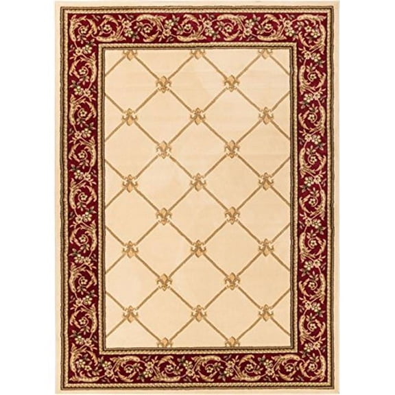 3 ft. 11 in. x 5 ft. 3 in. Timeless Fleur De Lis Area Rug - Ivory