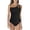 C-Black401, variant on DHFJKG Tankini Swimsuits For Women 2 Piece Set Asymmetrical Design Slim Fit Top With High Waisted Briefs Bottom Trendy Beachwear