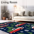 thumbnail image 2 of ODIKA 8'x10' Machine Washable Non-Slip Area Rug, Festive Holiday Truck Winter High Traffic Rug, Blue, 732457, 2 of 7