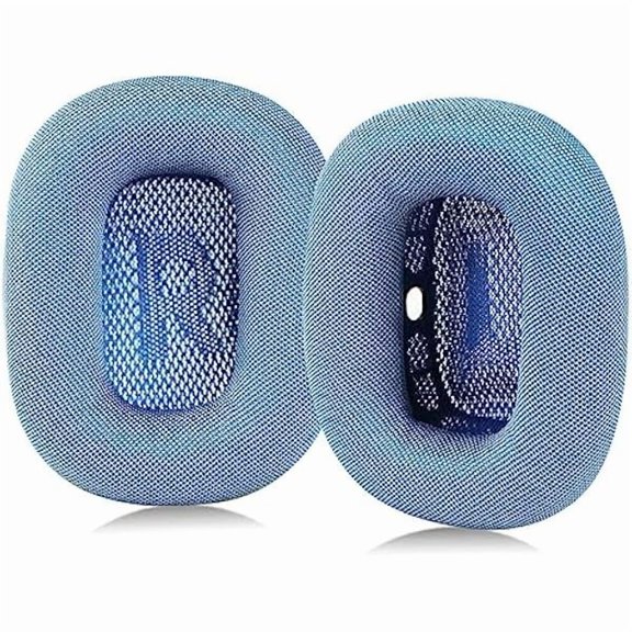 Upgraded Ear Cushions for Apple AirPods Max Headphones, Mesh Fabric Replacement Ear Pads Cover with Memory Foam and Magnet,Closer to The Original(Blue)