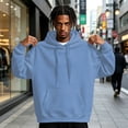 thumbnail image 2 of Basysin Men's Hoodies Pullover Long Sleeve Casual Drawstring Sweatshirts Men Casual Solid Color Pullover Drawstring with Pocket, Sizes S-3XL, 2 of 6