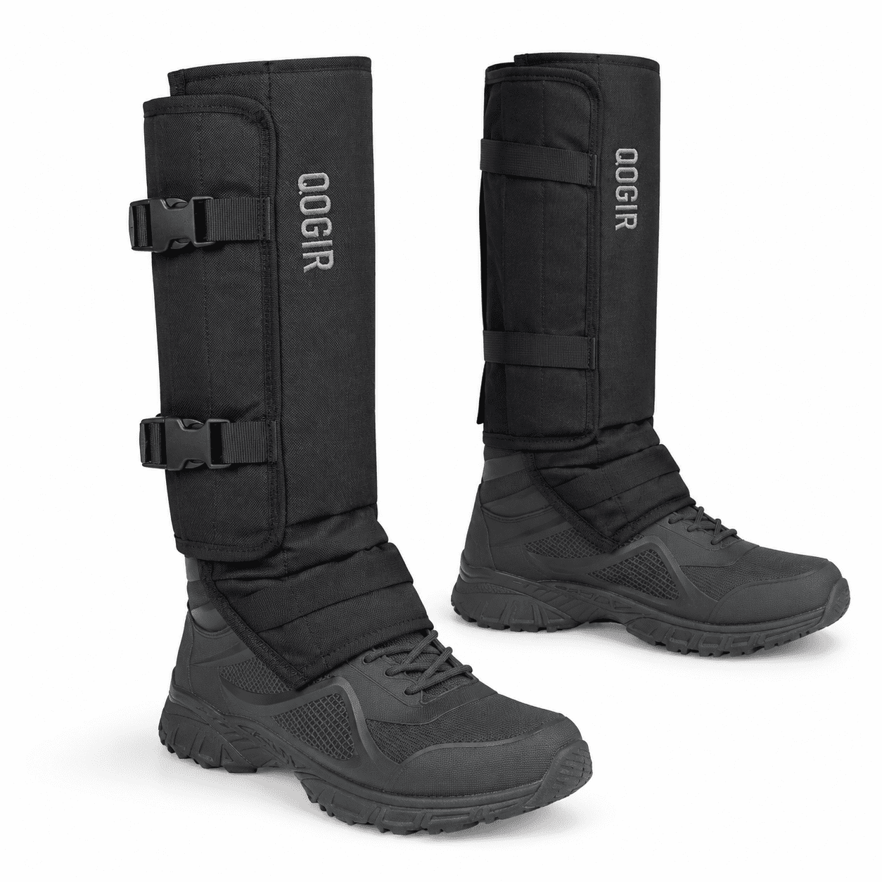 Black Snake Gaiters Durable Oxford Fabric Bite Protection for Hiking