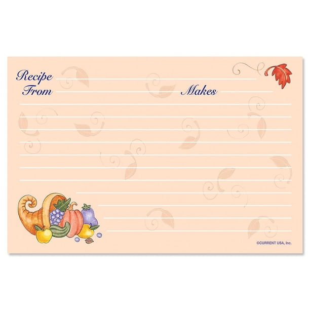 Current Harvest Recipe Cards - 4" x 6" Index Cards, Paper, Regular Rule,  Set of 48 - Walmart.com