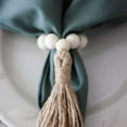 thumbnail image 2 of Set Of 6 Beaded Wood Napkin Rings with Table Setting Wedding Party DéCor Accessories Napkin Holder Natural Style, 2 of 5