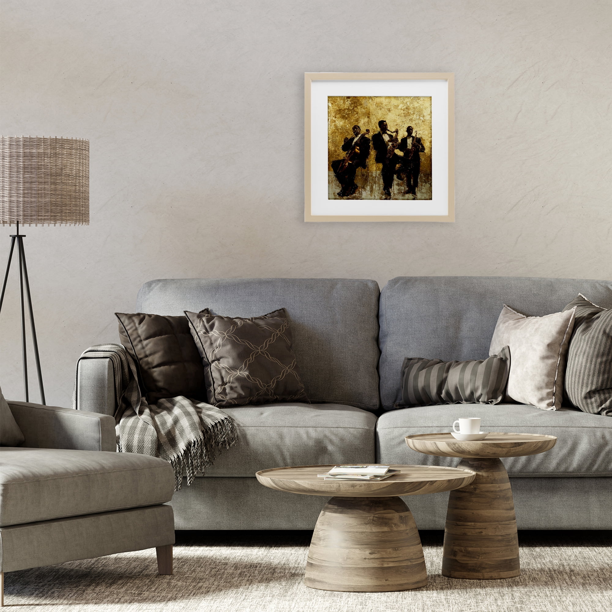Golden Era Musicians Abstraction Birch Framed Print Under Glass, design by Marta Wiley
