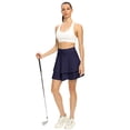 thumbnail image 4 of Women's Pleated Tennis Skirt Double Ruffle Golf Skirts for Women Skort with Pockets Tummy Control Athletic, 4 of 6
