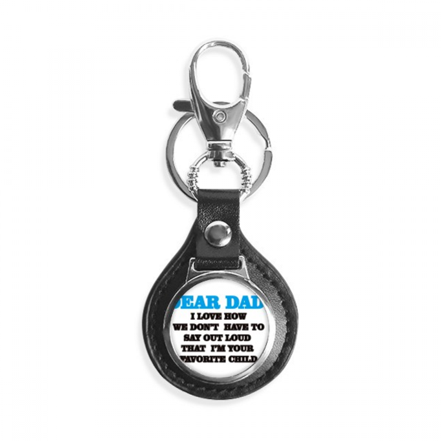 Querido papá carta Festival quote Coche de metal llavero anillo de cuero llavero de regalo